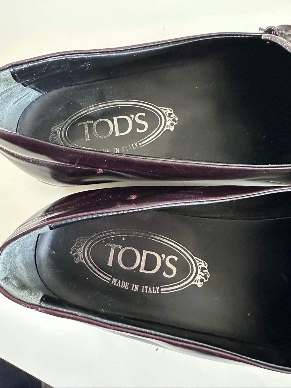 Tods Womens Patent Leather Penny  Loafer burgundy Sz 38 - Picture 5 of 7